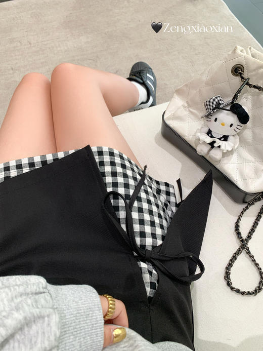 【129元任选2件】现货！格子系带蝴蝶结半身裙 商品图9