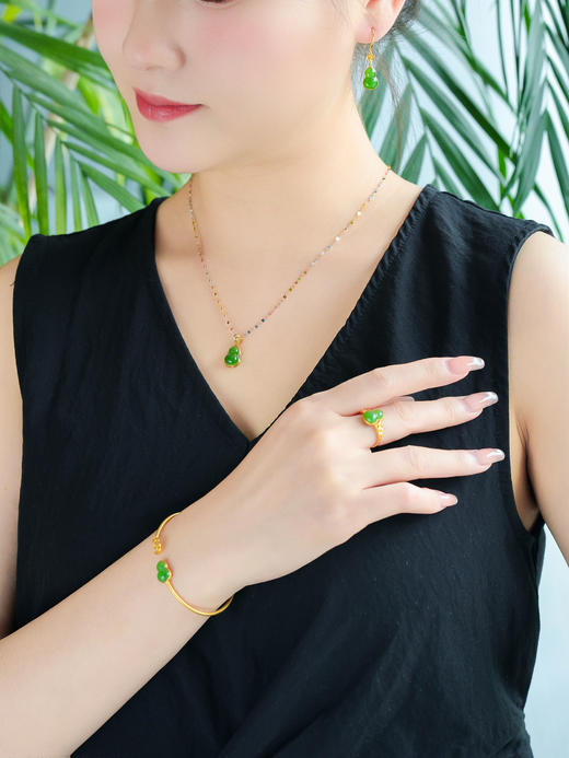 【双十一专享】18k碧玉 流云百福系列首饰 商品图0