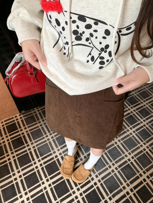 【169元任选2件】现货！花灰色斑点狗连帽加绒卫衣 商品图6