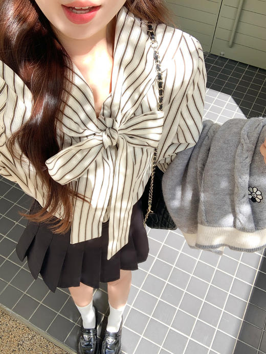 【149元任选2件】现货！设计感条纹长袖衬衫 商品图10