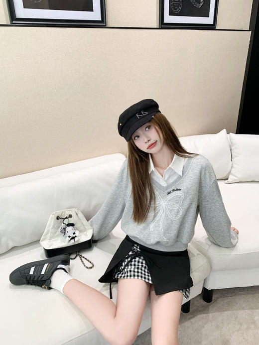 【129元任选2件】现货！格子系带蝴蝶结半身裙 商品图8