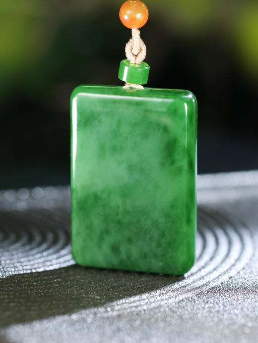 平安顺遂|和田玉碧玉无事牌 孤品 商品图3