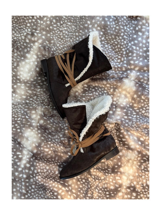 Kaiy Xiao 魔法星星系列  冰原雪绒绑带靴 商品图7