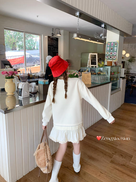 【169元任选2件】现货！杏色彩色绣花卫衣裙 商品图11