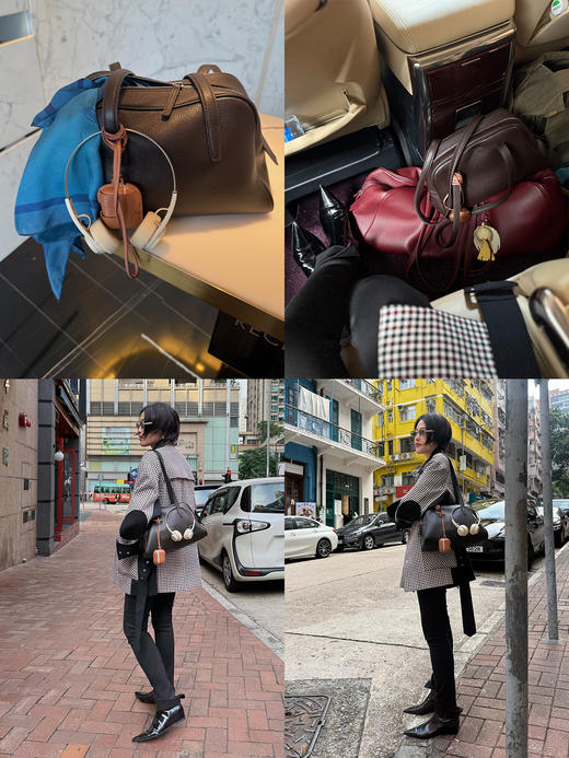 HIDEMI 大秀款城市波士顿系列进口西班牙荔枝皮长肩带大容量极简单肩包 商品图1