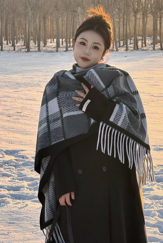 【百图lulu定制】【冬季恋歌围巾】   格纹磨毛 围巾  冬日氛围感拉满 商品图11