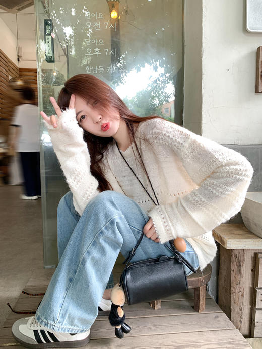 【129元任选2件】现货！杏色镂空毛织衫 商品图10