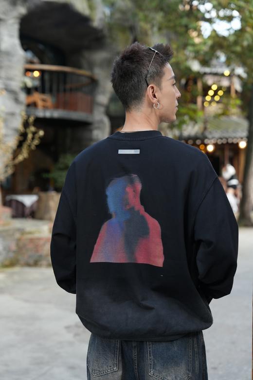 W546364364模糊印花圆领卫衣 商品图3
