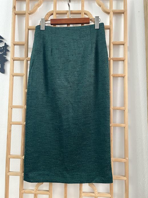 「断码清仓」高级感墨绿色肌理半身裙ZFYY102 商品图0