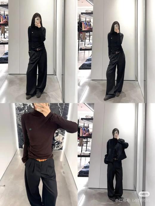 塞琳 刘诗诗走秀款刺绣半高领长袖打底衫 商品图4