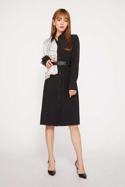 LNNNS 不对称设计感撞色拼接连衣裙 9984 商品图1