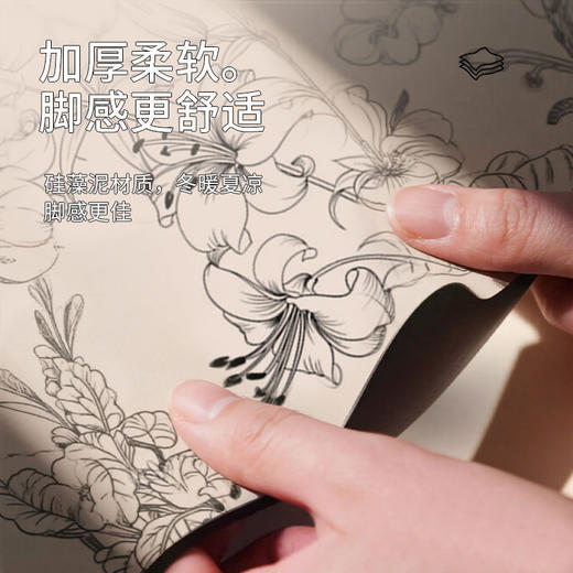 【新升级！高颜值瞬吸地垫！】硅藻泥地垫 浴室防滑垫软垫 轻奢卫生间门口脚垫 洗澡吸水垫 商品图1