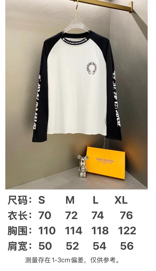 D110716梵文马蹄拼接发泡字母印花爆款长袖T恤 商品图10