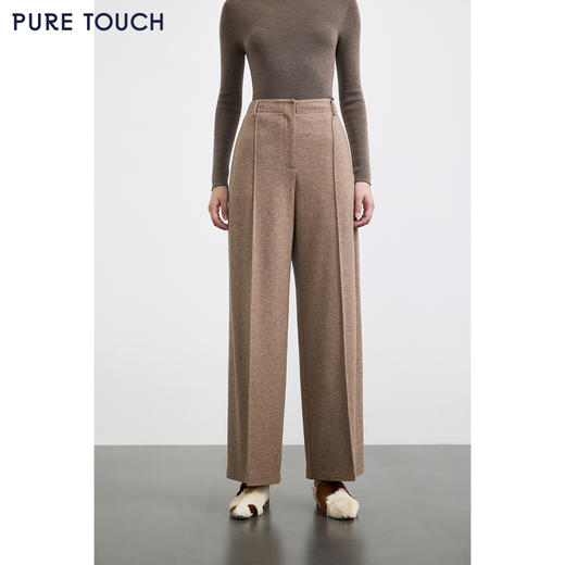商场同款PURE TOUCH女装25秋冬新款羊毛混纺高腰直筒裤垂顺休闲裤 商品图0