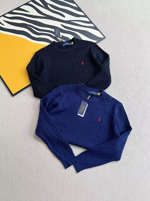 D110720秋冬季圆领麻花羊毛衫男女情侣款休闲毛衣 商品图3