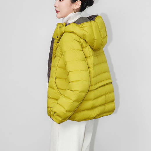 「高货wl」全新升级【铂金会员459/天猫619/差价160】(63744)洛诗琳连帽90白鸭绒羽绒服2025冬季防风保暖休闲短外套女 商品图3
