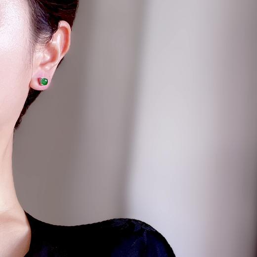 帝王绿翡翠耳钉 CF 商品图6