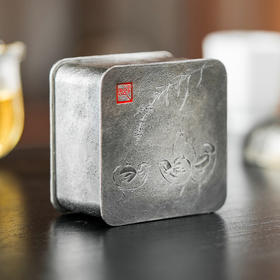 斑锡龙妙因茶盒全手工锡罐妙因茶盒复古小号纯锡茶叶罐密封