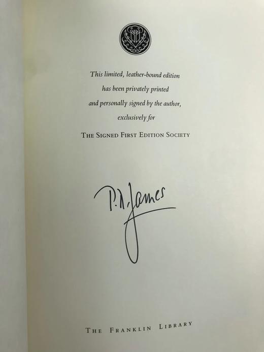 签名首版！P.D.詹姆斯《原罪》 富兰克林图书馆豪华仿皮本 商品图3