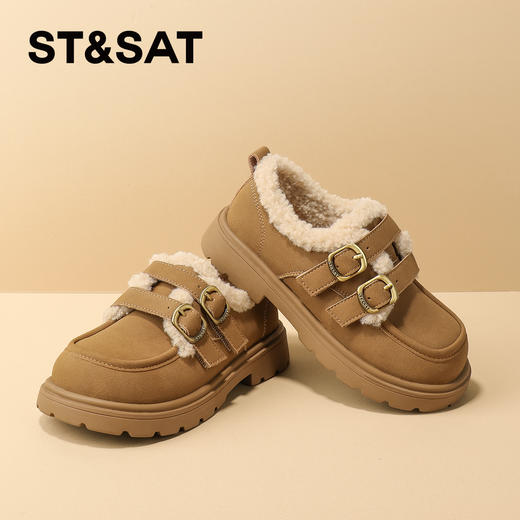 【童鞋】星期六加绒英伦风泰迪毛绒女童小皮鞋SSD419DL0R 商品图5