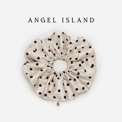 ANGEL ISLAND 香槟珍珠波点缎面大肠发圈发饰 商品图2