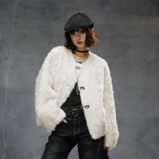 复古羊羔毛外套-纪念日百货门店同款166643786 商品图0