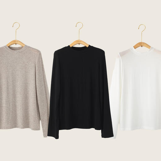 暄和 山羊绒身体乳肤感 半高领打底衫 基础三色 山林曦照 商品图0