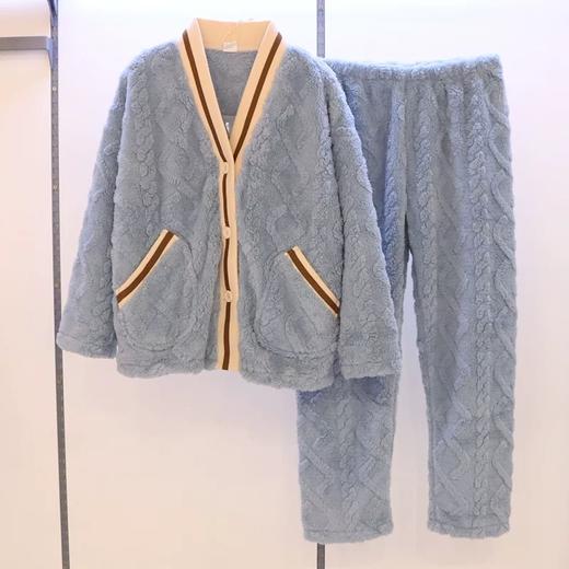 小香风睡衣女秋冬款加厚珊瑚绒外穿加绒家居服两件套套装绒套【21R41196】 商品图0