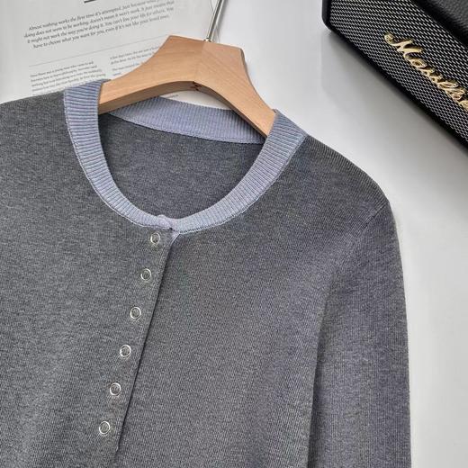 D110763秋冬季设计感拼色假两件针织衫毛衣 商品图9