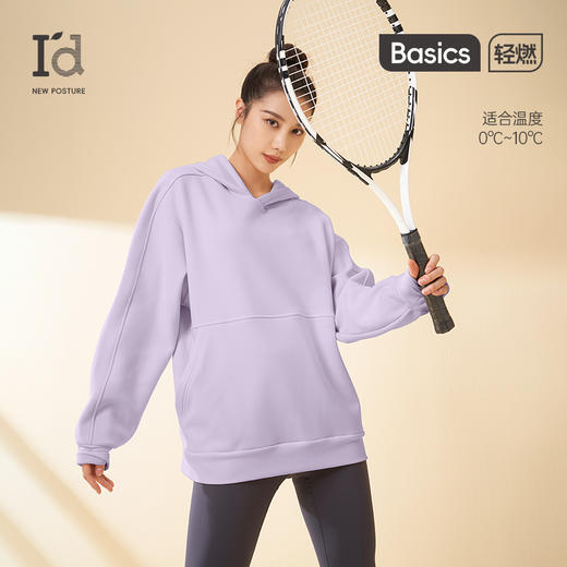 爱帝女士厚款考拉绒连帽休闲卫衣套头纯色上衣 商品图0