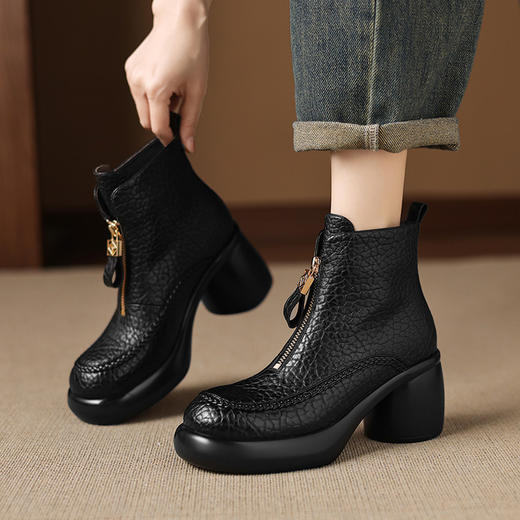 【预售5天】羊羔毛雪地靴真皮东北大棉鞋，加绒厚毛保暖百搭短靴ZYY&A1555 商品图1