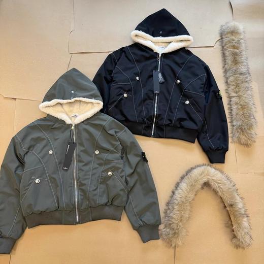 D110756早冬可拆卸大毛领座山雕棉服外套 商品图0