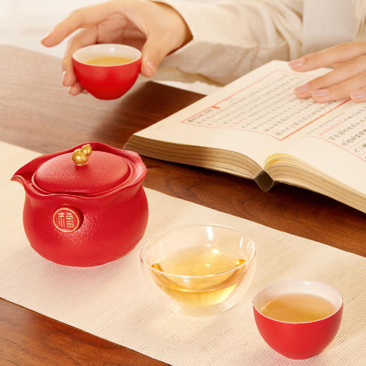 【故宫茶具】鸿运福袋快客杯便携旅行茶具套装文创新年本命年礼物 商品图2