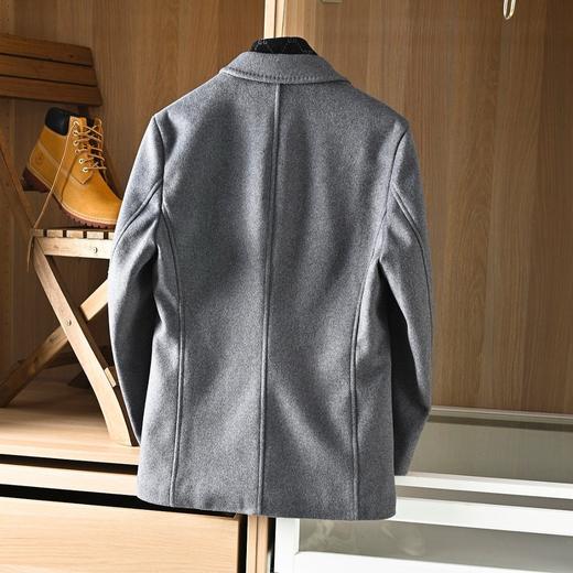 爱马仕H家2025秋冬季加棉加厚商务休闲羊毛毛呢围巾中长款大衣外套 商品图5