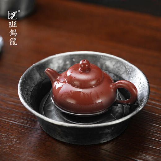 斑锡龙纯锡一梦壶承壶托干泡盘壶垫温壶功夫茶具承托茶道零配 商品图0