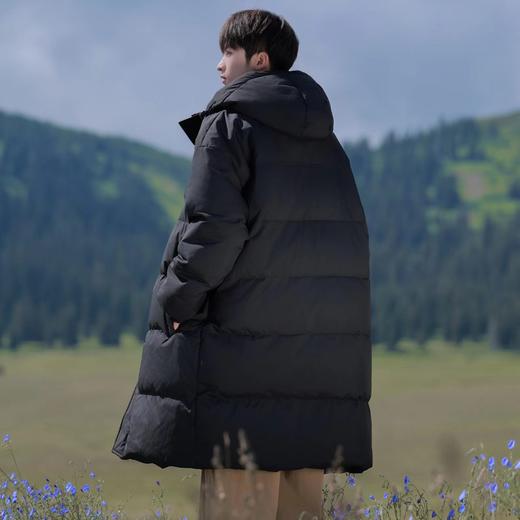 D110776限定冬季中长款纯色连帽羽绒棉服棉衣外套 商品图7