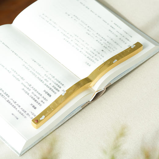 暄桐文房 舒卷纸镇 书镇 黄铜 镶嵌 商品图0