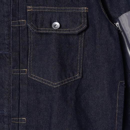 25102SDSA秋冬新款痞帅男装潮牌撞色拼接立领翻领拉链牛仔工装外套百搭 商品图2