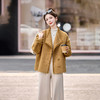 休闲风毛呢大衣韩版时尚宽松，大翻领短款双面羊毛外套HR-846 商品缩略图0