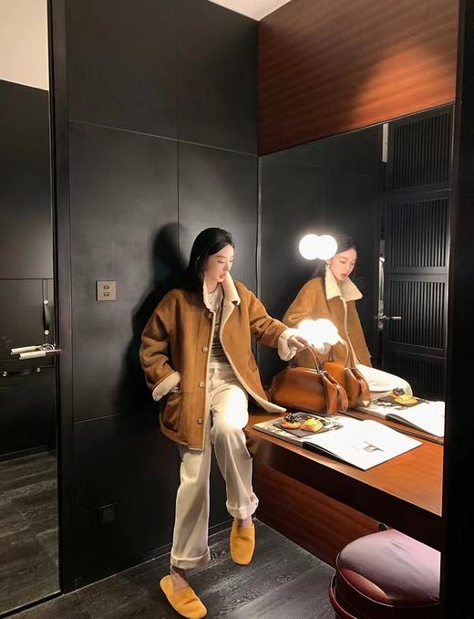 D110780时髦冬季加绒加厚阔腿牛仔裤高腰显瘦窄版直筒裤 商品图6