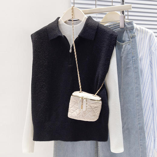 馥迦利落百搭半拉链马甲背心 商品图4