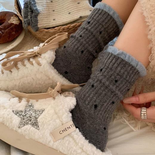 【YW】无忧购25元5双厚实波点温柔花边百搭复古袜子2036（截单后3-5天发货) 商品图5