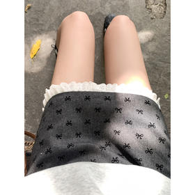 【129元任选2件】现货！韩系蝴蝶结花边灰色半身裙