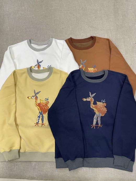 D110796日系25秋冬季新品火烈鸟拼接时尚加绒显瘦百搭卫衣 商品图0