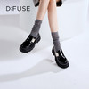 D:FUSE迪芙斯秋季新款质感牛皮魔术贴百搭乐福鞋轻便厚底增高鞋DF43112363 商品缩略图2