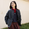 绽放535朵/生机·棉混纺宽松日系落肩圆领百搭中长款外套女冬新款 商品缩略图1