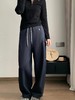 D110794小马刺绣拼色直筒微宽松加绒休闲运动裤 商品缩略图14