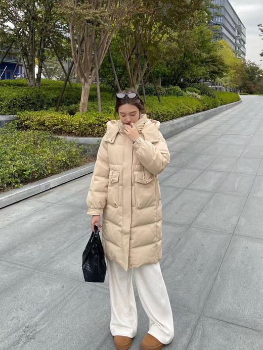 双十一活动雪*飞剪标加厚长款连帽羽绒服 商品图3