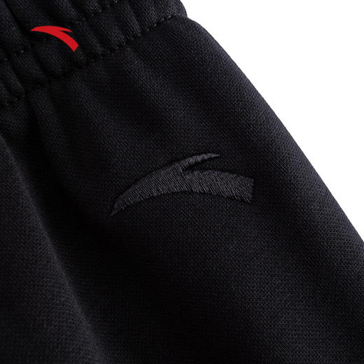 安踏KT加绒运动卫裤男黑色束脚针织长裤子152541301P-1 商品图3