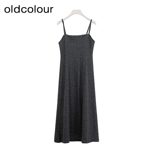 oldcolour商场同款春秋款纯色优雅气质吊带连衣裙女P411005A1 商品图1